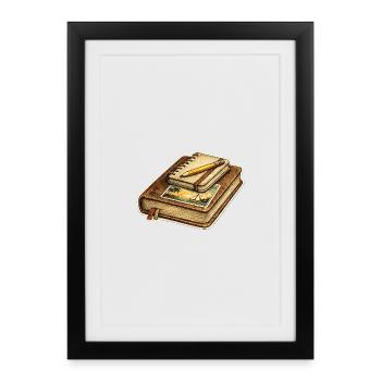 Vintage Travel Journal Hardcover Journal - Framed poster (27 × 37 cm) - black - Front