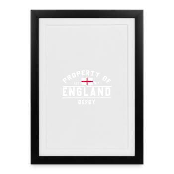 England Flag Derby Pattern - Framed poster (27 × 37 cm) - black - Front