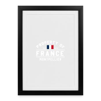 French flag Montpellier - Framed poster (27 × 37 cm) - black - Front