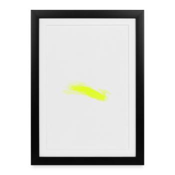 Neon Lime Brush Stroke - Framed poster (27 × 37 cm) - black - Front