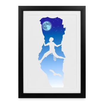 Escalade de nuit - Affiche encadrée (27 × 37 cm) - noir - Devant