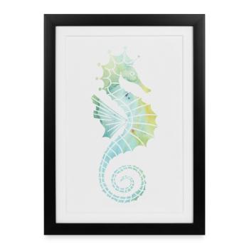 hippocampe - Affiche encadrée (27 × 37 cm) - noir - Devant