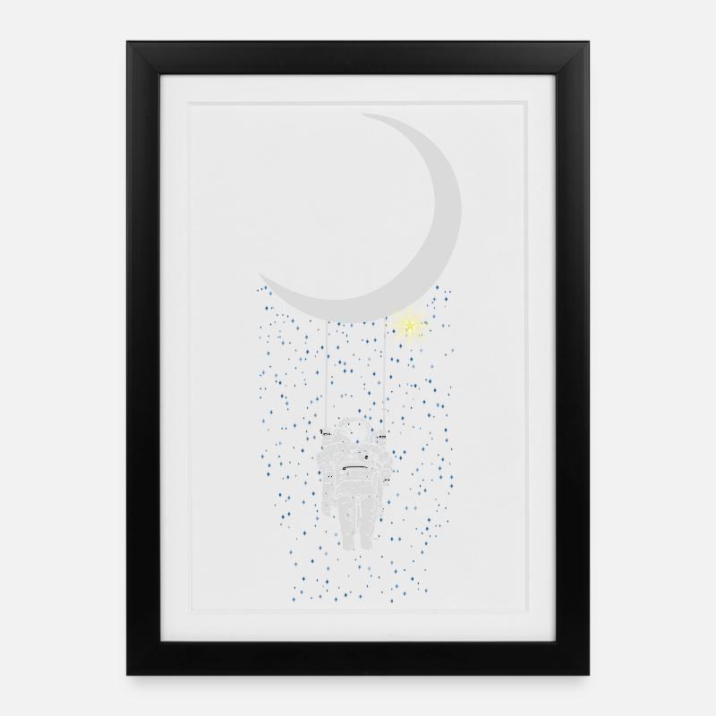 astronaute - Affiche encadrée (27 × 37 cm) - noir