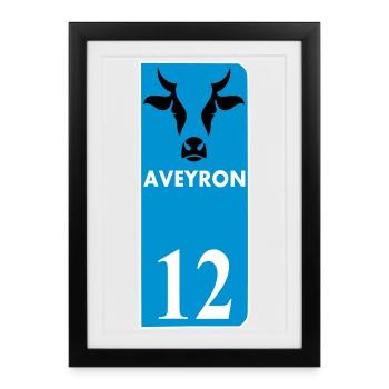 Aveyron - Affiche encadrée (27 × 37 cm) - noir - Devant