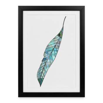 plume de nacre aux couleurs maritimes - Affiche encadrée (27 × 37 cm) - noir - Devant