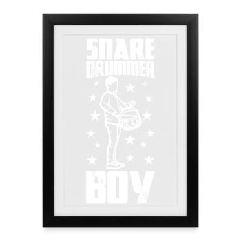 Garçon batteur - Affiche encadrée (27 × 37 cm) - noir - Devant