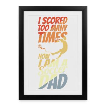 Papa de soccer - Affiche encadrée (27 × 37 cm) - noir - Devant