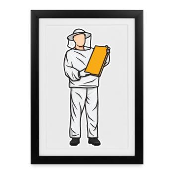 Drôle d’apiculteur enfant - Affiche encadrée (27 × 37 cm) - noir - Devant