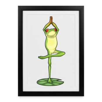 Gymnastique de fitness Yoga Grenouille - Affiche encadrée (27 × 37 cm) - noir - Devant