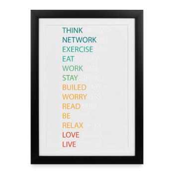 THINK POSITIVE - Framed poster (27 × 37 cm) - black - Front