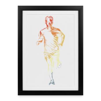 Jogging look vintage - Affiche encadrée (27 × 37 cm) - noir - Devant