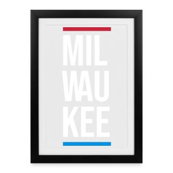 Typographie de Milwaukee Bold City - Affiche encadrée (27 × 37 cm) - noir - Devant