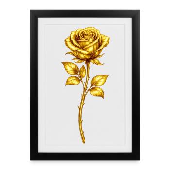 Ornement de la Rose d’Or - Affiche encadrée (27 × 37 cm) - noir - Devant