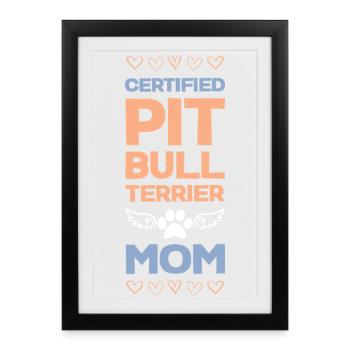 Certified dog Mom - Gerahmtes Poster (27 × 37 cm) - Schwarz - Vorne