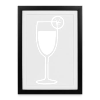 Sekt  weißSektglas Cocktail Geschenk - Framed poster (27 × 37 cm) - black - Front