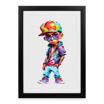 Cooler Teenager - Gerahmtes Poster (27 × 37 cm) - Schwarz - Vorne