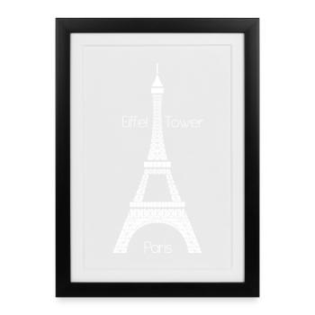 Eiffel Tower (dark) - Framed poster (27 × 37 cm) - black - Front