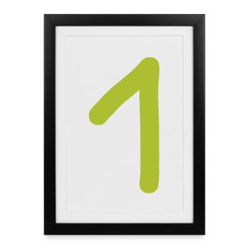 1 numéro un Zah grünl anniversaire - Affiche encadrée (27 × 37 cm) - noir - Devant