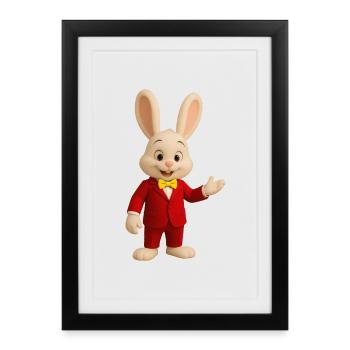 Chief Bunny Host in Red Suit - Framed poster (27 × 37 cm) - black - Front