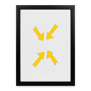 focus jaune - Affiche encadrée (27 × 37 cm) - noir - Devant