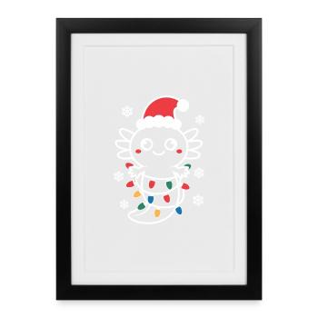 Lumières de Noël du Père Noël araignée - Affiche encadrée (27 × 37 cm) - noir - Devant