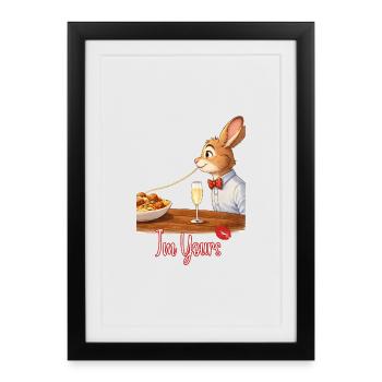 Illustration de couples romantiques ludiques. Je suis à toi - Affiche encadrée (27 × 37 cm) - noir - Devant