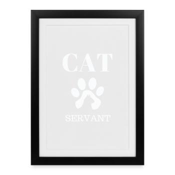 Serviteur Patte de Chat - Affiche encadrée (27 × 37 cm) - noir - Devant