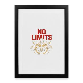 No Limits – Power and Strength - Framed poster (27 × 37 cm) - black - Front