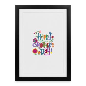 Happy Mother's Day Colorful design - Framed poster (27 × 37 cm) - black - Front