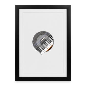 electro synth - Framed poster (27 × 37 cm) - black - Front