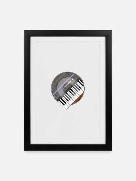 electro synth - Framed poster (27 × 37 cm) - black