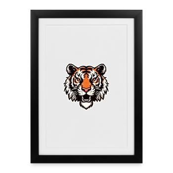Tiger head in comic style - Framed poster (27 × 37 cm) - black - Front