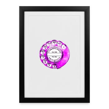 Vintage Rotary Telephone Dial Retro - Framed poster (27 × 37 cm) - black - Front