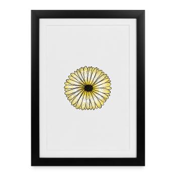 Marguerite jaune - Affiche encadrée (27 × 37 cm) - noir - Devant