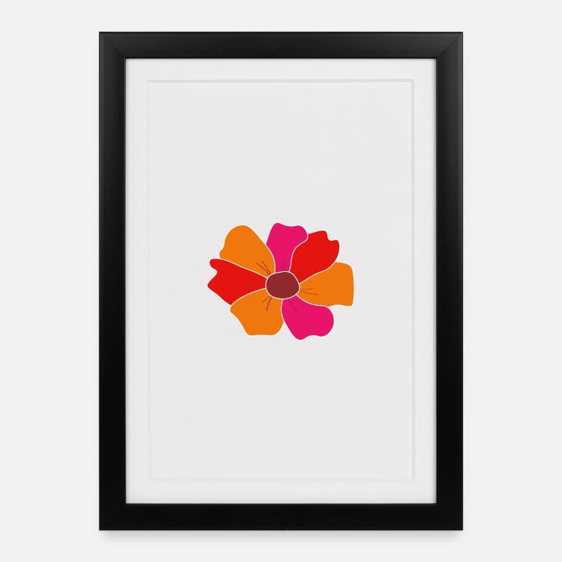 Flower - Gerahmtes Poster (27 × 37 cm) - Schwarz