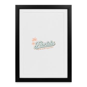 Florida Retro – Soleil dans le cœur - Affiche encadrée (27 × 37 cm) - noir - Devant