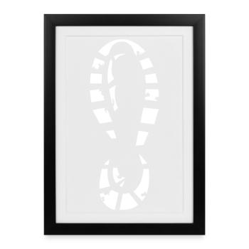 Shoe Print Icon Logo Icon Foot Illustration - Framed poster (27 × 37 cm) - black - Front