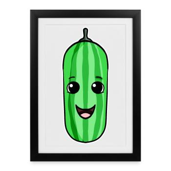 Motif de concombre - Affiche encadrée (27 × 37 cm) - noir - Devant