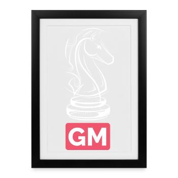 Chess Grandmaster Knight GM Chess Player Tournament - Framed poster (27 × 37 cm) - black - Front