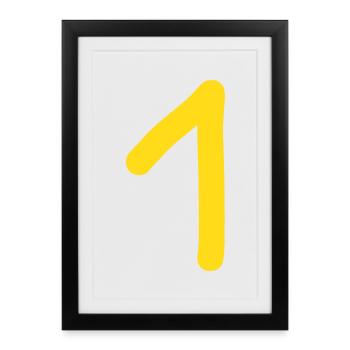 1 numéro un anniversaire - Affiche encadrée (27 × 37 cm) - noir - Devant