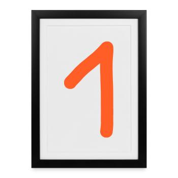 1 numéro un anniversaire - Affiche encadrée (27 × 37 cm) - noir - Devant