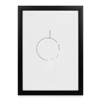 L’homme dans la lune - Affiche encadrée (27 × 37 cm) - noir - Devant