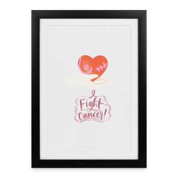 Lutte contre le cancer - Affiche encadrée (27 × 37 cm) - noir - Devant