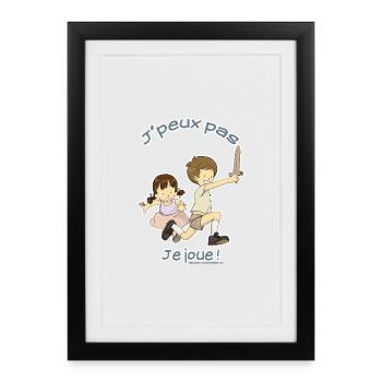 Je peux pas, je joue ! - Affiche encadrée (27 × 37 cm) - noir - Devant
