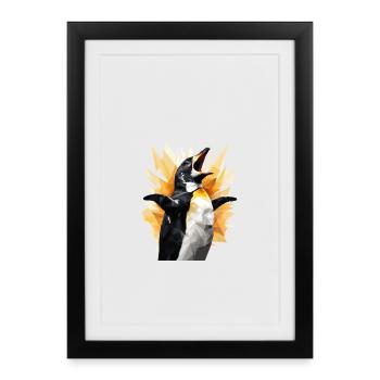 Screaming penguin/Screaming penguin - Framed poster (27 × 37 cm) - black - Front