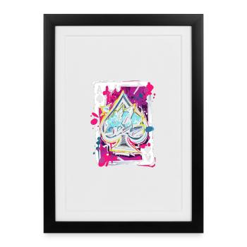 Ace of Spades Card - Framed poster (27 × 37 cm) - black - Front