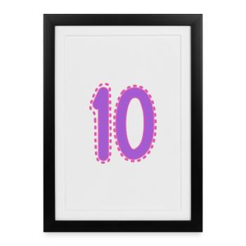 10. 10 ANS. 10e ANNIVERSAIRE. ANNIVERSAIRE 10 ANS. - Affiche encadrée (27 × 37 cm) - noir - Devant