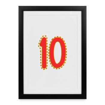 10. 10 ANS. 10e ANNIVERSAIRE. ANNIVERSAIRE 10 ANS. - Affiche encadrée (27 × 37 cm) - noir - Devant