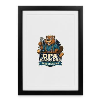 Opa kann das – frag nicht wie - Gerahmtes Poster (27 × 37 cm) - Schwarz - Vorne