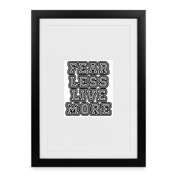 sans peur, vivre plus - Affiche encadrée (27 × 37 cm) - noir - Devant